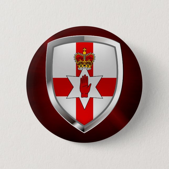 Nordirisches MetallEmblem Button (Vorderseite)