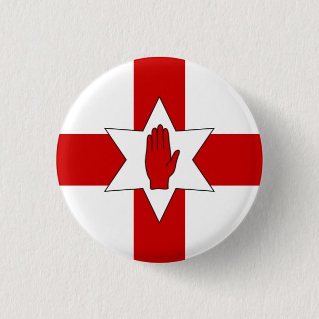 Nordirland-Abzeichen - Stern u. Hand auf Kreuz Button (Vorderseite)