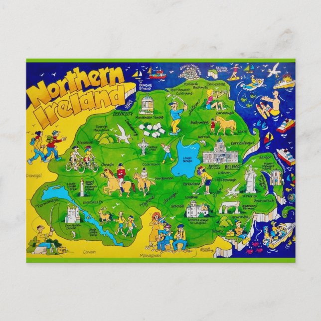 Nordirland Fun Karte Postkarte (Vorderseite)