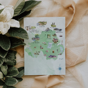 Nordirland   Hochzeitskarten-Itinerary  Einladung