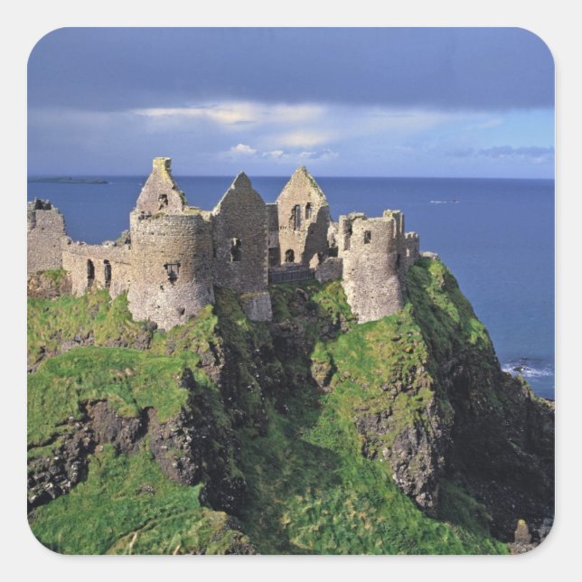 Nordirland, Landkreis Antrim, Dunluce Quadratischer Aufkleber (Vorderseite)