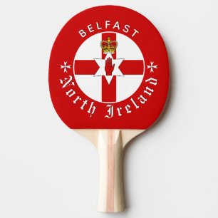 Nordirland-Paddel, Belfast, irische Ulster-Flagge Tischtennis Schläger