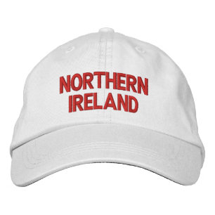 Nordirland Red auf White Patriotic Cap Bestickte Baseballkappe
