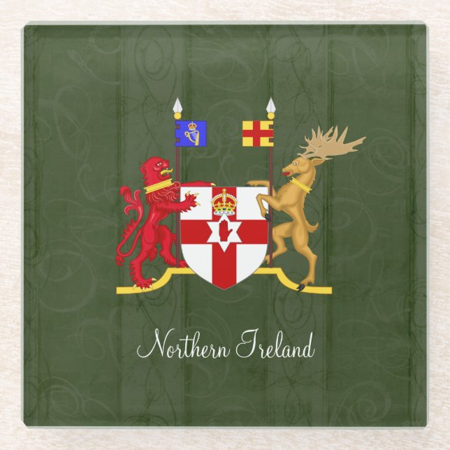Nordirland-Wappen Glasuntersetzer (Vorderseite)