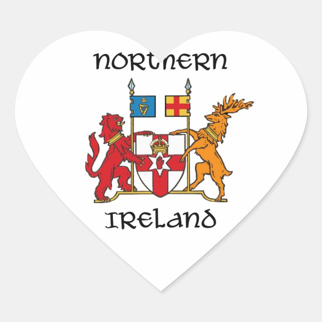 Nordirland - Wappen/Symbol/Emblem Herz-Aufkleber (Vorderseite)