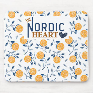 Nordische Herz-Blau- und Gelbmousepad Mousepad