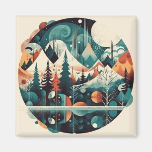 Nordische Kiefern und Spitzen, kundenspezifisch Magnet