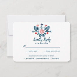 Nordische Liebe | Hochzeitsrabatt mit Essenswahl RSVP Karte