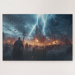 Nördische Mythologie-Schlachtszene Puzzle