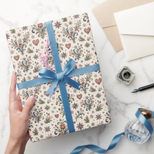 Nordische Rosemaling-Volkskunst Geschenkpapier