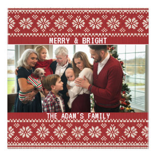 Nordische Schneeflocken-Weihnachtsfamilie  Fotodruck