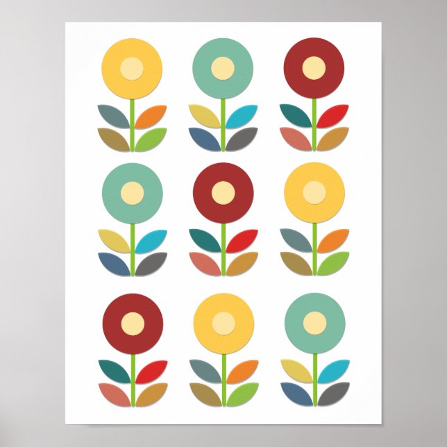 Nordische Stile und Blume Poster (Vorne)