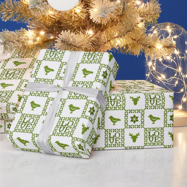 Nordische Strick-Muster für Ferienobjekte Geschenkpapier (Feiertage)