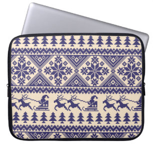 Nordische Tradition: Nahtloses Muster Laptopschutzhülle