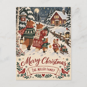 Nordische Volkskunst-Fuchs-Familie Weihnachten mit