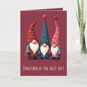 Nordische Weihnachts-Gnome Retro Modern Kitschmas Karte
