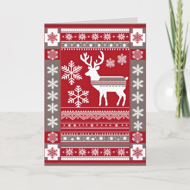 Nordische Weihnachtskarte Feiertagskarte (Vorderseite)