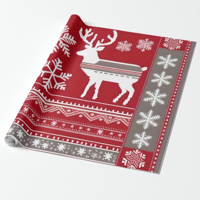 Nordische Weihnachtsverpackung Geschenkpapier (Ungerollt)