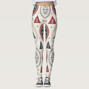 Nordische Winter-Leggings – Skandinavisches geomet Leggings