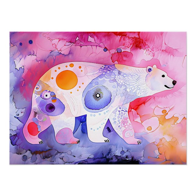 Nordischer Bär in Wasserfarbe Poster (Vorderseite)