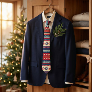 Nordischer Fair Isle Weihnachtsgeschenk Schlips Krawatte