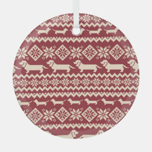 Nordischer Hund: Quirky Illustrationsmuster. Ornament Aus Glas