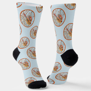 Nordischer Kardinal im Schnee Original Foto Socken