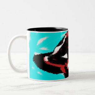 Nordischer Kardinal verlassen Zweifarbige Tasse