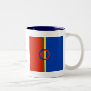 Nordischer Kreis-rotes Blau auf Zweifarbige Tasse