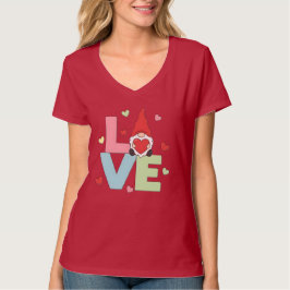Nordischer Liebes-Gnom: Whimsical Pastel-Herz T-Shirt