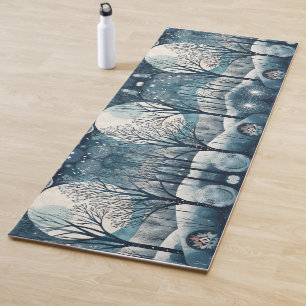 Nordischer Moonlit-Wald, kundenspezifisch Yogamatte