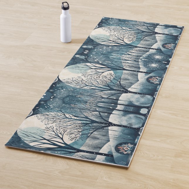 Nordischer Moonlit-Wald, kundenspezifisch Yogamatte (Beispiel)