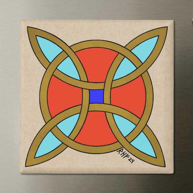 Nordischer Schutz vor Hexerei oder Hexenknochen Magnet (Nordic Protection from Witchcraft or Witch's Knot Magnet on Steel Fridge)