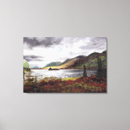 Nordischer See im Herbst: Canvas Print Standard Leinwanddruck