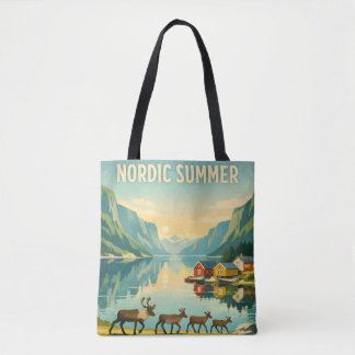 Nordischer Sommer – Vintage Skandinavische Fjordre Tasche