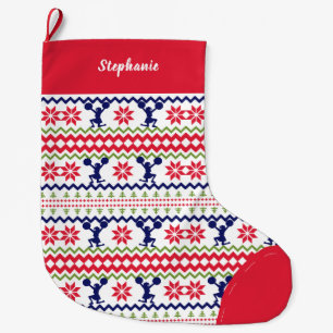 Nordischer Stil Cheerleader Muster Weihnachten Großer Weihnachtsstrumpf