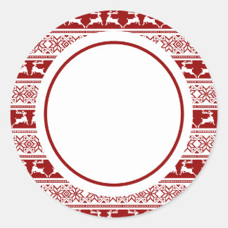 Nordischer Weihnachtsskandinavischer Rentier Runder Aufkleber
