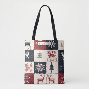 Nordischer WeihnachtsStrick   Rentierfische und Sc Tasche