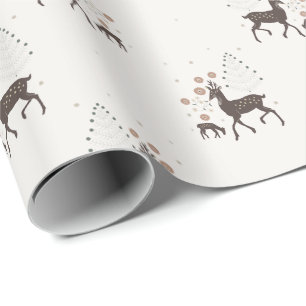 Nordischer Winterwaldhirsche Geschenkpapier