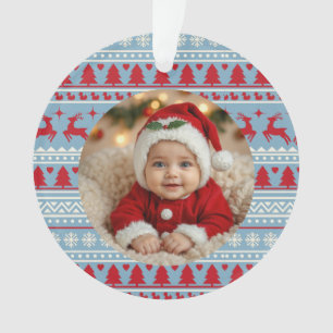 Nordisches Baby-Weihnachts-Foto-Ornament – Gummien Ornament