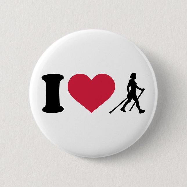 Nordisches Gehen der Liebe I Button (Vorderseite)
