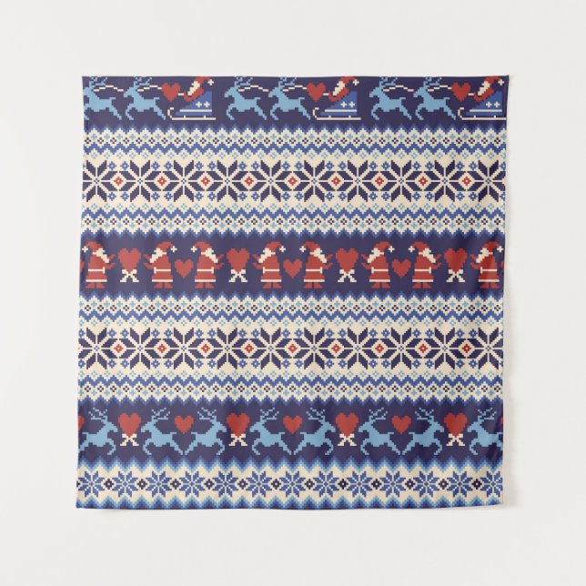 Nordisches Muster: Charming Illustration Wandteppich (Vorderseite)