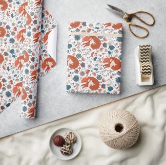 Nordisches Schlaffuchsmuster Geschenkpapier