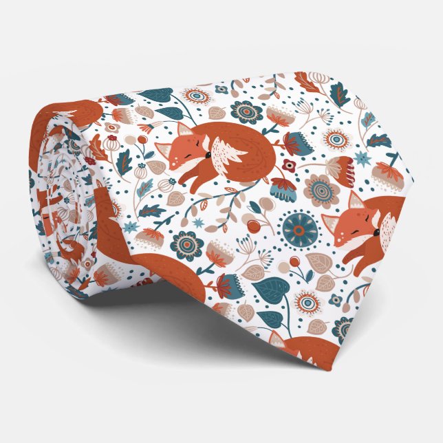 Nordisches Schlaffuchsmuster Krawatte (Gerollt)