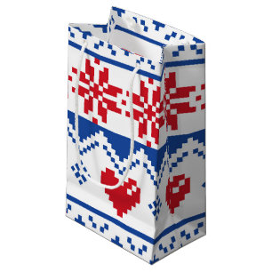 Nordisches Weihnachten in Rotem u. in Blauem Kleine Geschenktüte