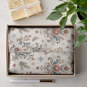 Nordisches Weihnachten Rosemaling Seidenpapier