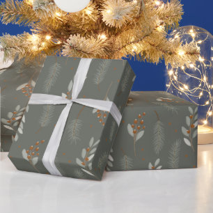 Nordisches Weihnachten Skandinavische Waldlandscha Geschenkpapier