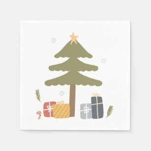 Nordisches Weihnachts-Party Skandi Weihnachtsbaum Serviette