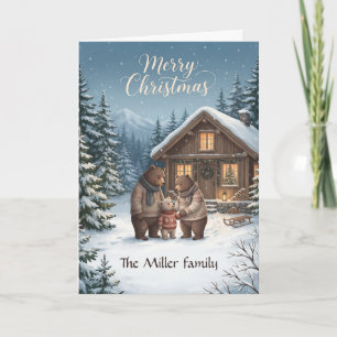 Nordisches Weihnachtsbär-Familien-Custom Karte