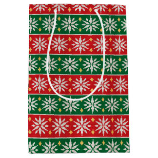 Nordisches Weihnachtsgestrick Mittlere Geschenktüte